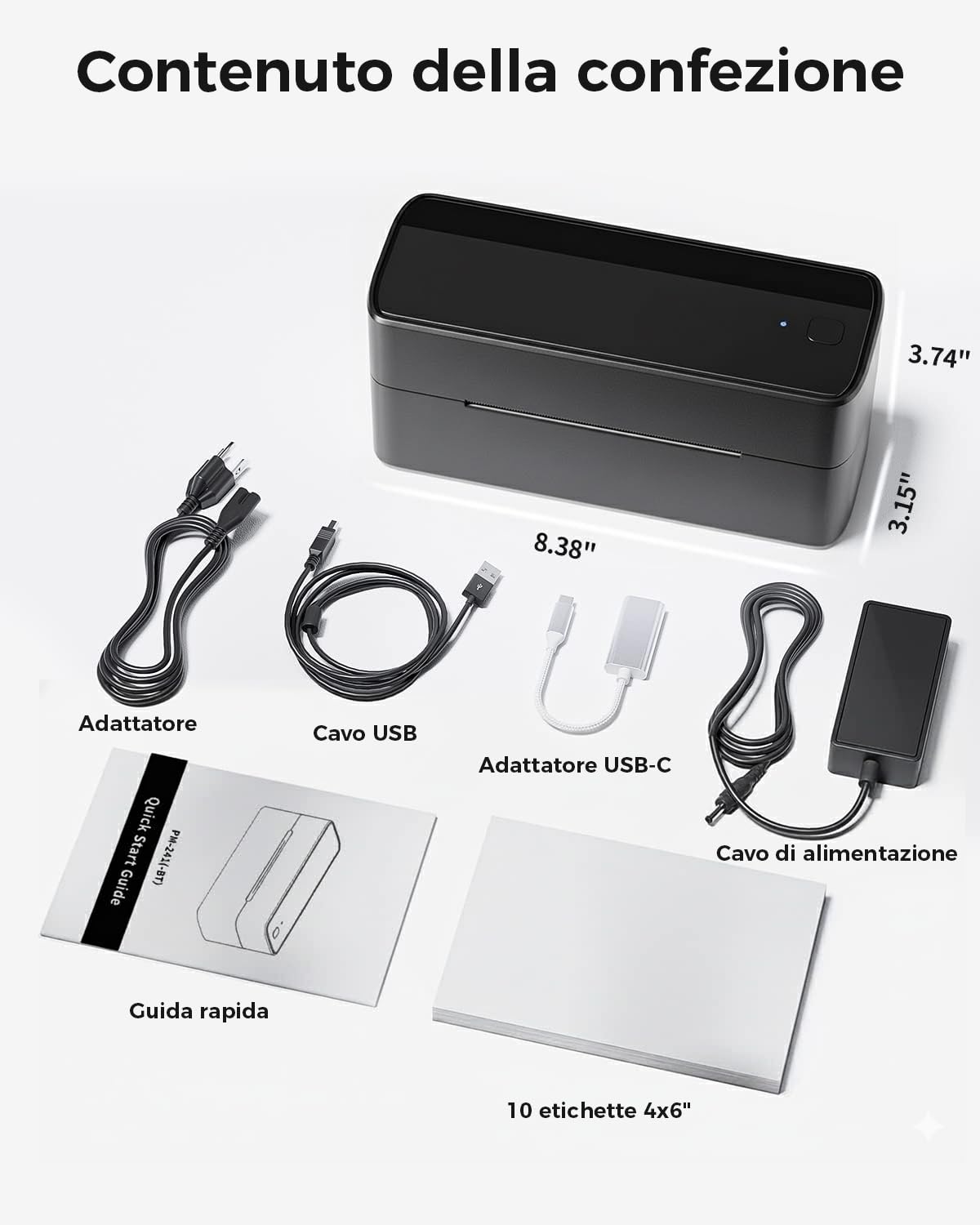 Phomemo Stampante per etichette Bluetooth, stampante termica DHL 4 x 6, etichettatrice Bluetooth Label Printer per codice a barre, Amazon, Etsy, Shopify, DHL, FedEx