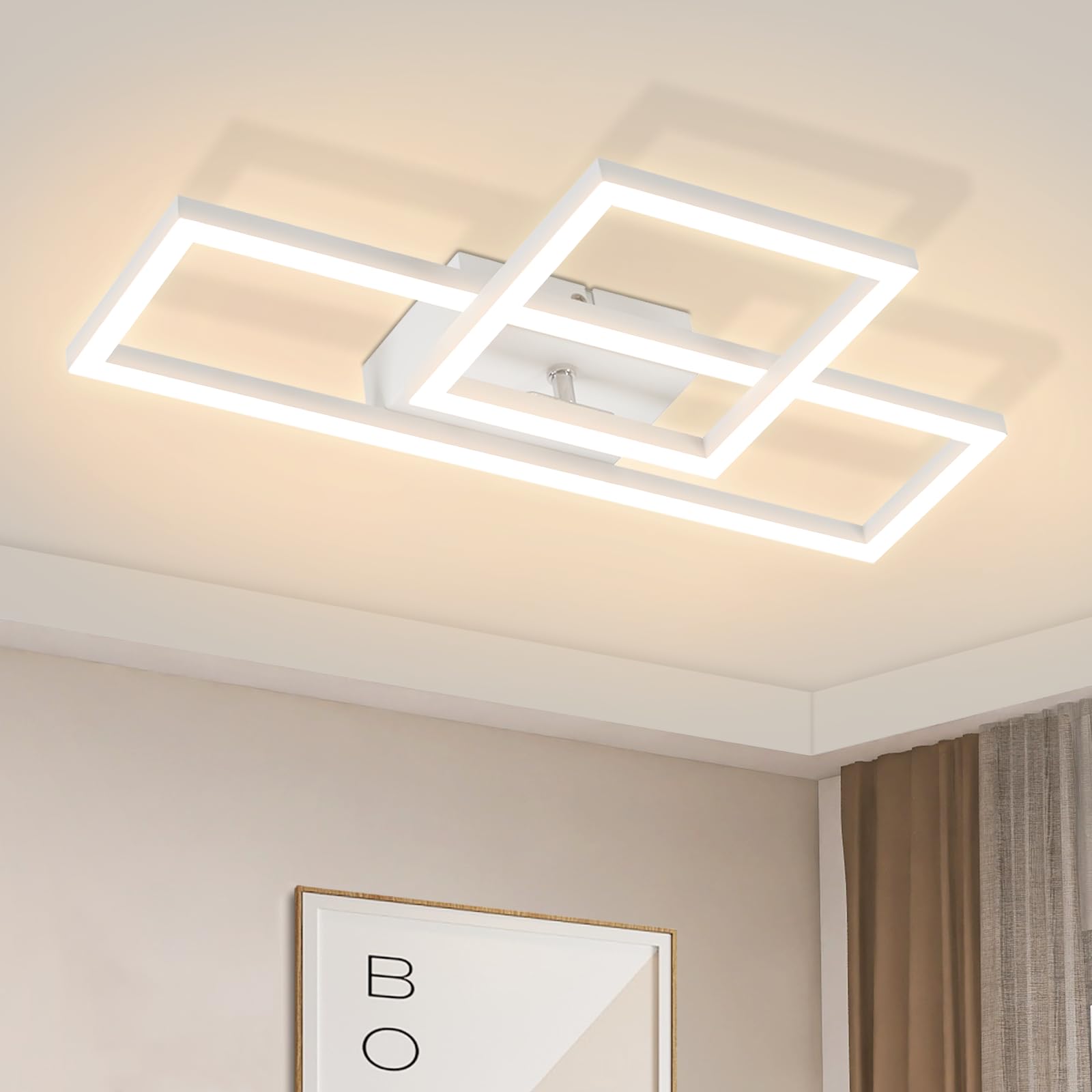 Homefire LED lámpara de techo salón - 20W diseño moderno lámpara de cocina blanco cálido lámpara de dormitorio lámpara de esquina luces de techo blanco para dormitorio habitación de los niños comedor