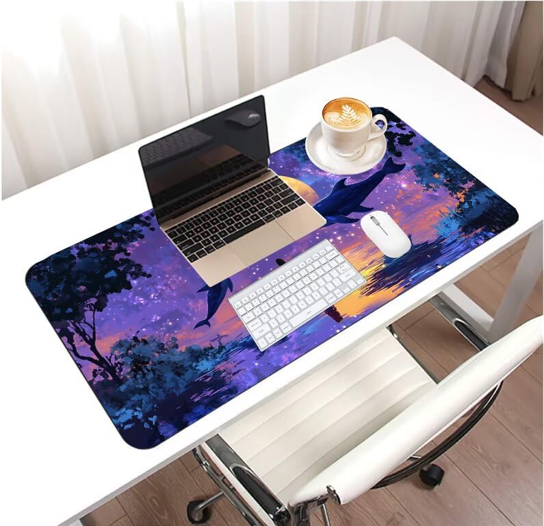 Tapis de souris gamer violet XXL, une idée cadeau bureau idéale