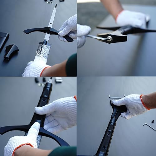 Miniatura 9 de Fidestisan Espada larga medieval Claymore de 45 pulgadas hecha a mano, espada larga real, hoja negra de espiga completa, desmontable de