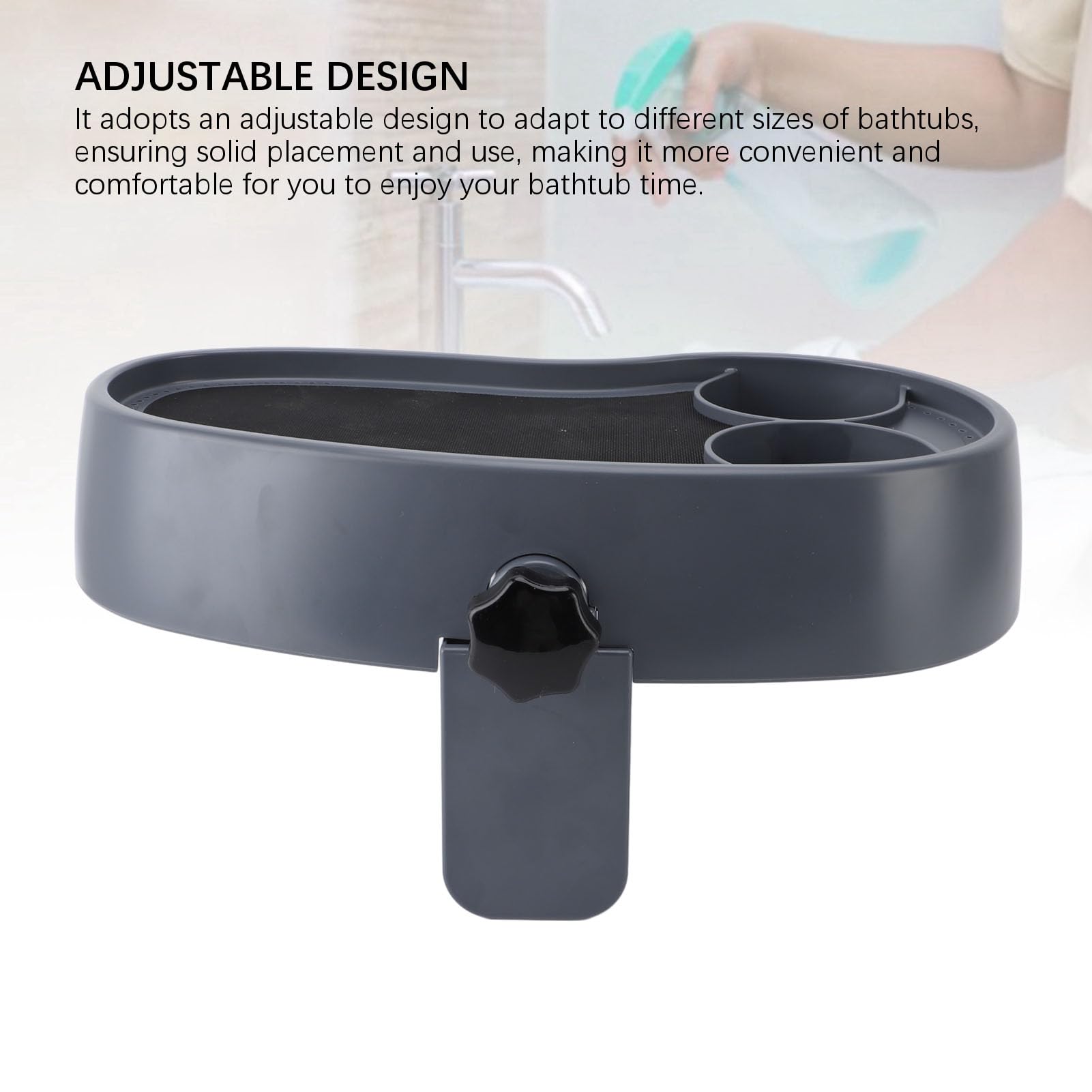Bandeja para bañera de hidromasaje, portavasos Antideslizante de plástico Ajustable, Bandeja para Servir Bebidas, Libros y Alimentos