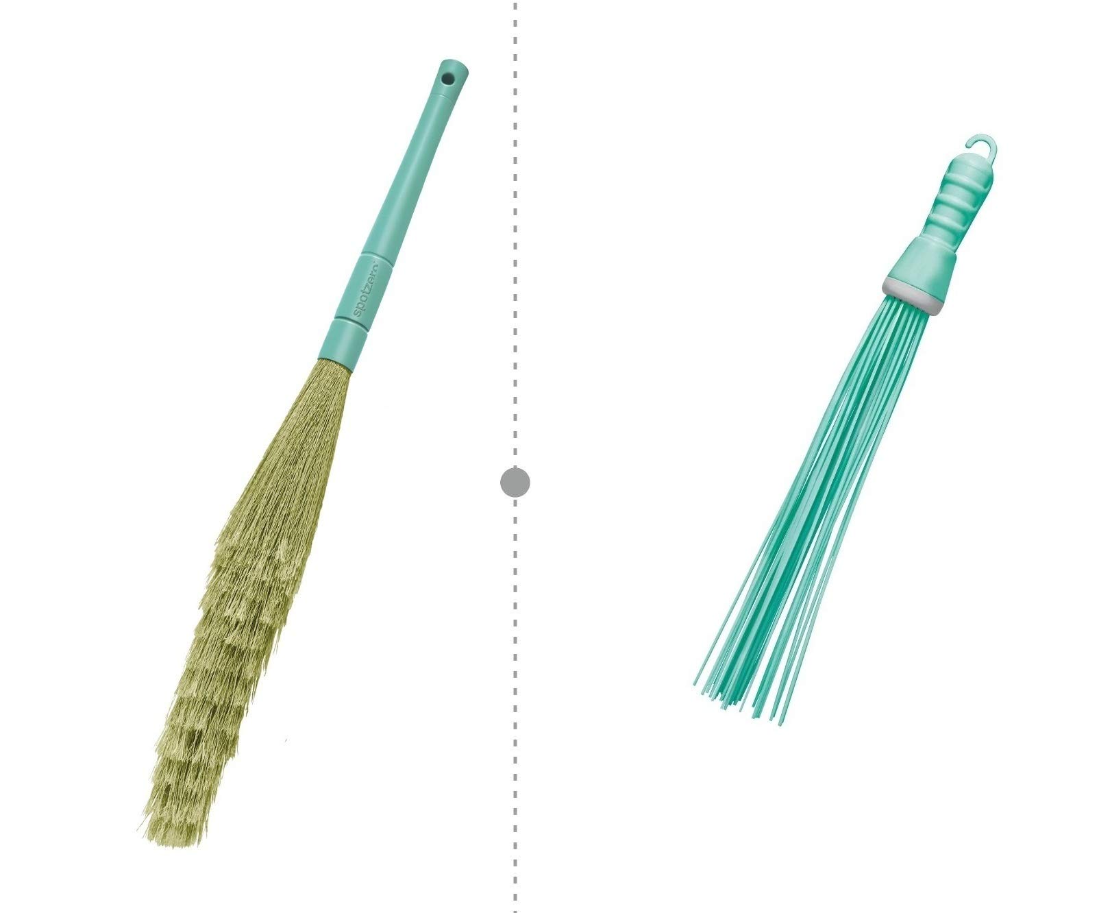 spotzero Zero Dust Plastic Broom with Bathroom Broom (Aqua Green, Standard)-image-11