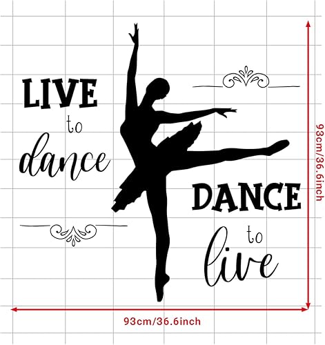 Miniatura 2 de WOYINIS Calcomanías de pared para niñas bailarinas, calcomanías de pared de gimnasio para despegar y pegar, decoración de pared de bailarina,