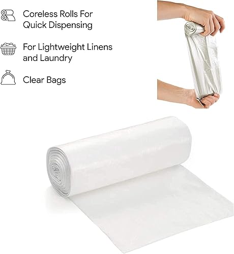 Miniatura 6 de NETKO Bolsas de basura transparentes para cocina, 7  10 galones, bolsa de basura de plástico transparente para cocina, hogar, oficina, baño, forros