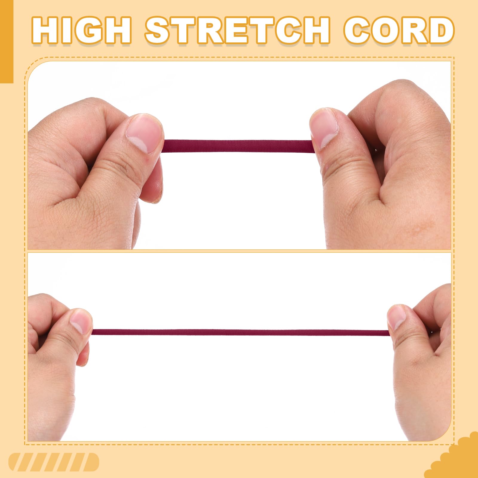 PATIKIL Corda Elastica In Nylon Piatta 21.87 Iarde 5 mm Cordone Elastico In Spandex Per Cucire Abbigliamento Fascie Per Capelli Lacci Fai Da Te Artigianato Rosso Scuro