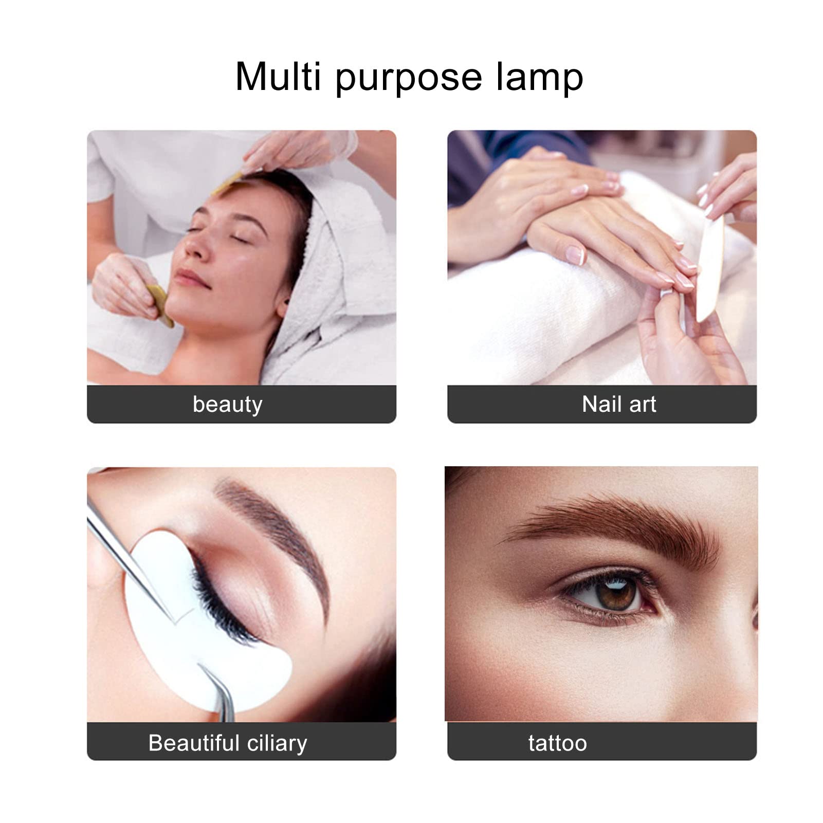 40w 28in Lámpara De Pie De Belleza, Lámpara De Media Luna Lámpara De Escritorio De Media Brillo Ajustable Y Temperatura De Color Lash Light Con Control Remoto Para Actividades Como Leer Tejer