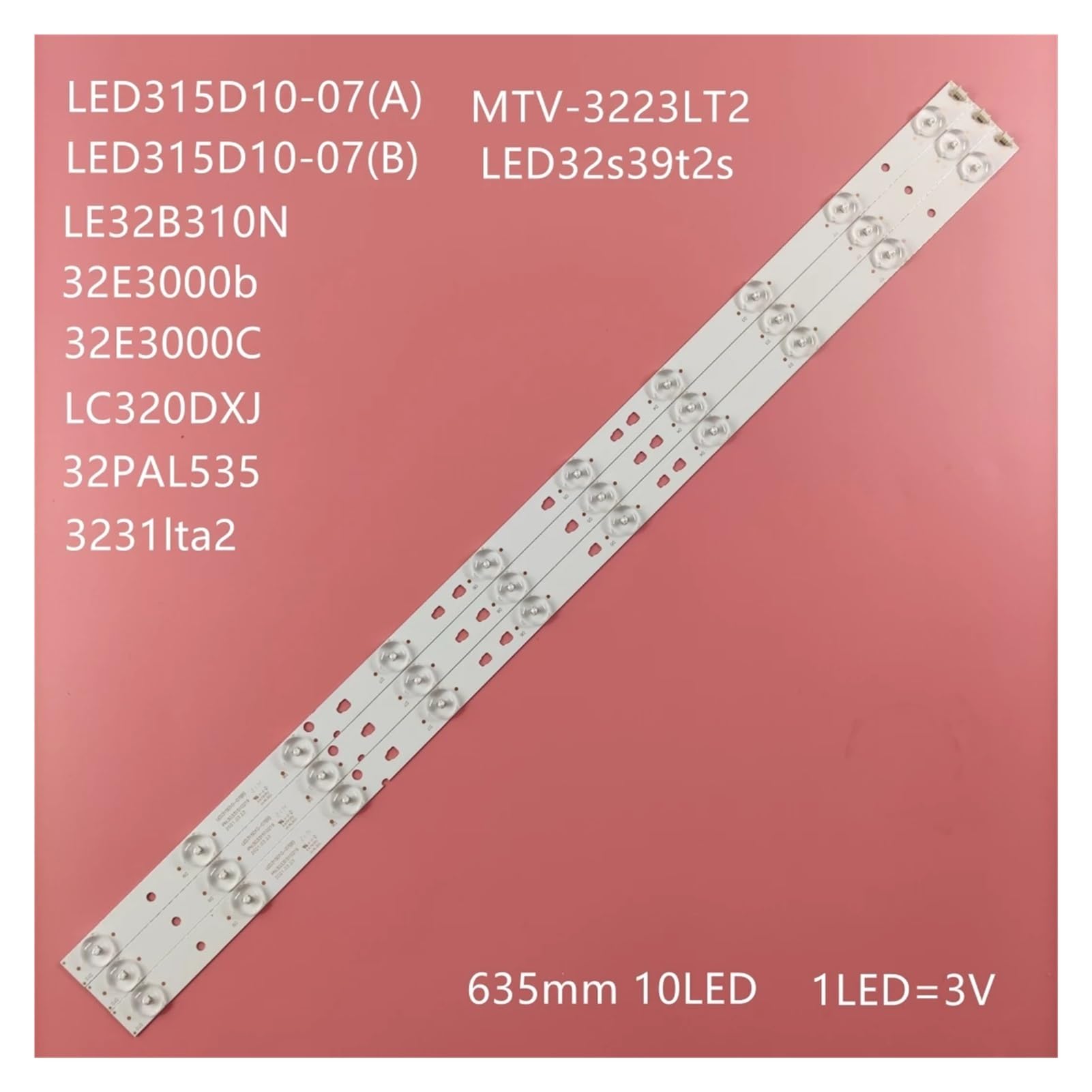 Tiras de retroiluminación LED for lámpara de TV, Kit de barra de TF-LED32S41T2, bandas LED, reglas LED315D10-07(B) LED315D10-ZC14-07(A), 3 uds.(10 Set)