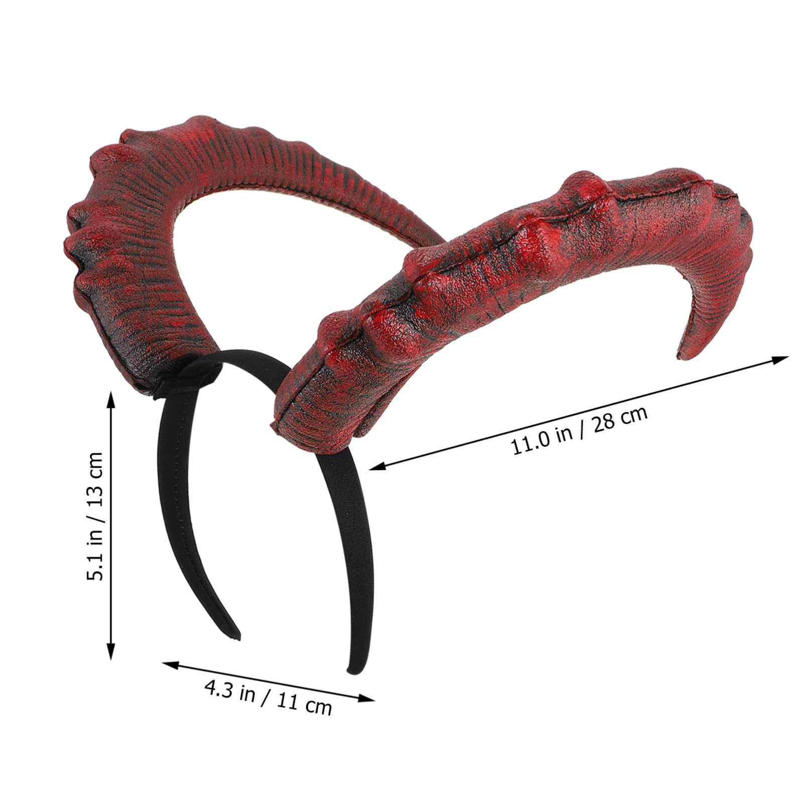 Ciieeo Devil Horn Headdress, Dark Red Horn Headband for Carnival Party Costume Prop Halloween Festival Headwear - Image 4