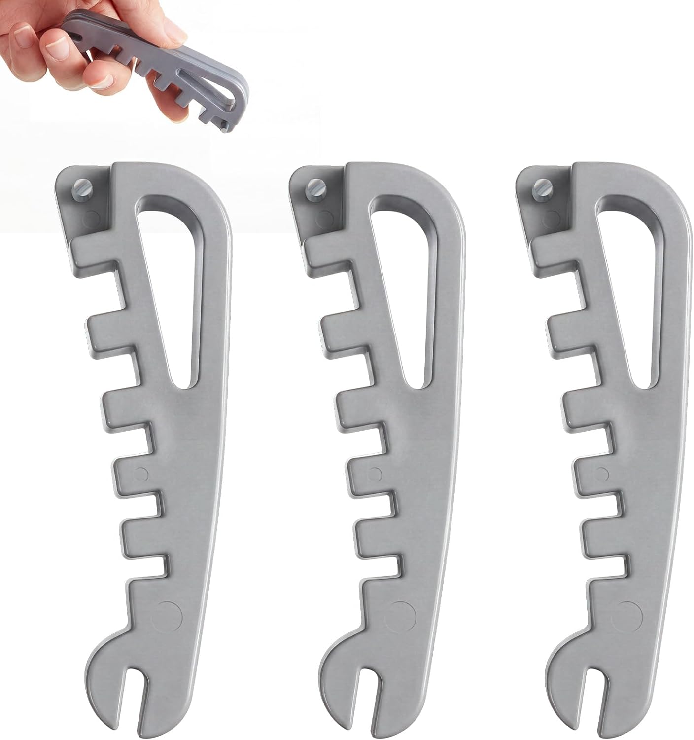 Konohan 3 Pcs Eyeglass Frame Curvature Adjustment Tool, Glasses Frame Bender and Temple Arms Nose Pads Adjuster, 5-in-1 Multi-Function Optician Tool for DIY Simple Glasses Repair Kit(Grey)