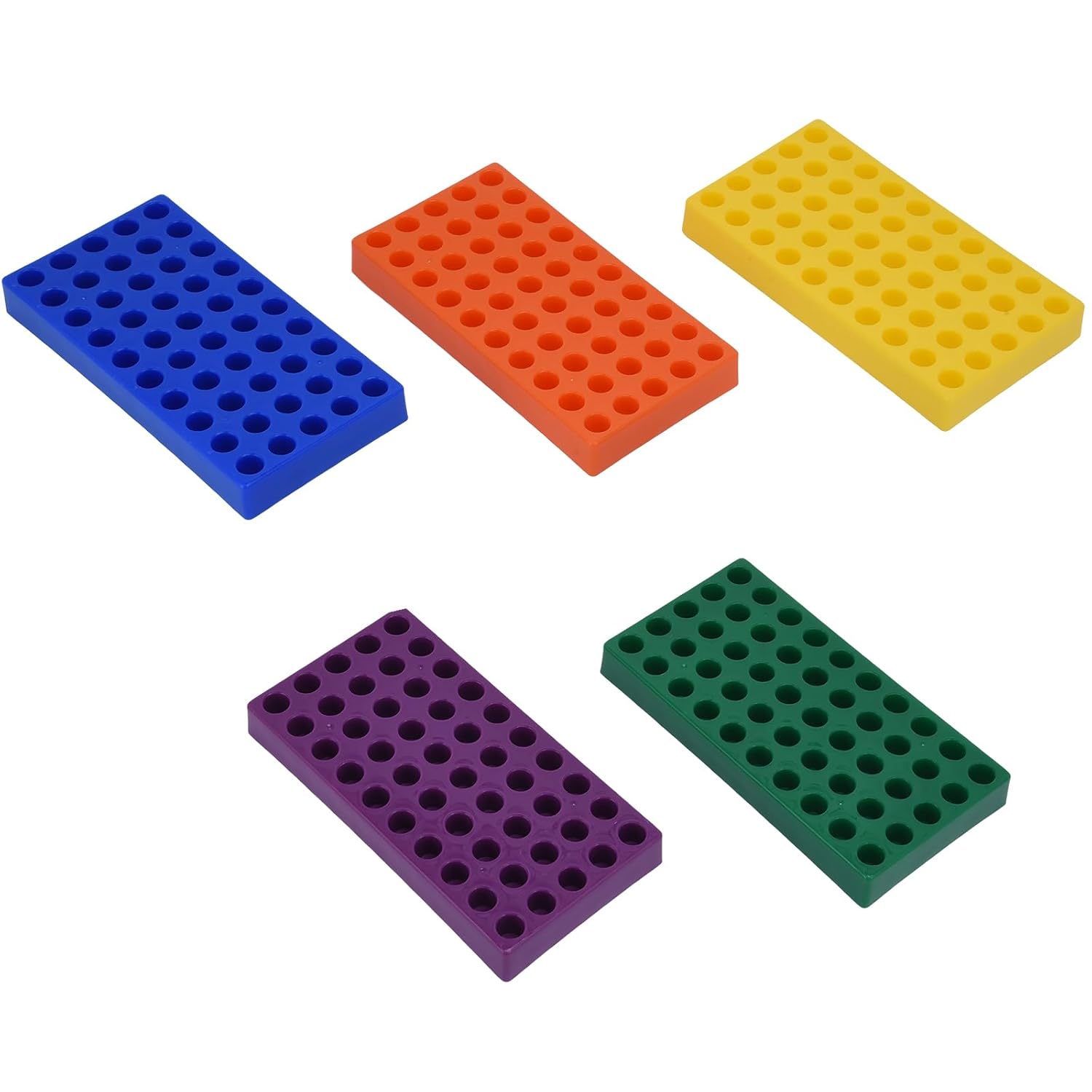 Lab Autosampler Vial Holder HPLC Vials Storage Rack for 2ml HPLC Sample Bottles(Blue Orange Yellow Purple Green, 5pcs 7.48inX3.89inX0.86in)
