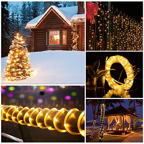 Afufu LED Lichtschlauch als Weihnachtsdeko 13M 100er Lichterschlauch Warmweiß-Lichterkette Innen und Außen-Lichterkette USB-3M Stromkabel-Wasserdicht IP65-8 Modi Fernbedienbar Weihnachtsbeleuchtung