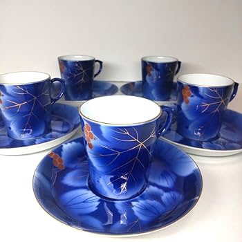 Amazon.co.jp: 深川製磁 瑠璃葡萄 デミタス カップ&ソーサー