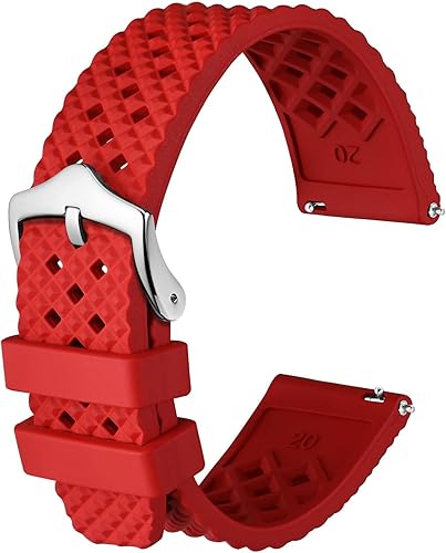 Anbeer Fluororubber - Correa de reloj de liberación rápida de 0.70, 0.79, 0.86 pulgadas, 0.86 pulgadas, para hombres y mujeres