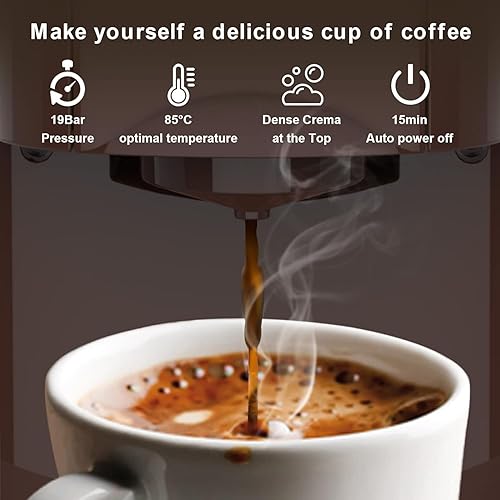 Miniatura 3 de KOTLIE Cafetera espresso 4 en 1 para Nespresso OriginalK-CupL'ORStarbucksCápsula molida y cápsulas de café ESE de 1.732 in, 19 bar 1450 W máquinas