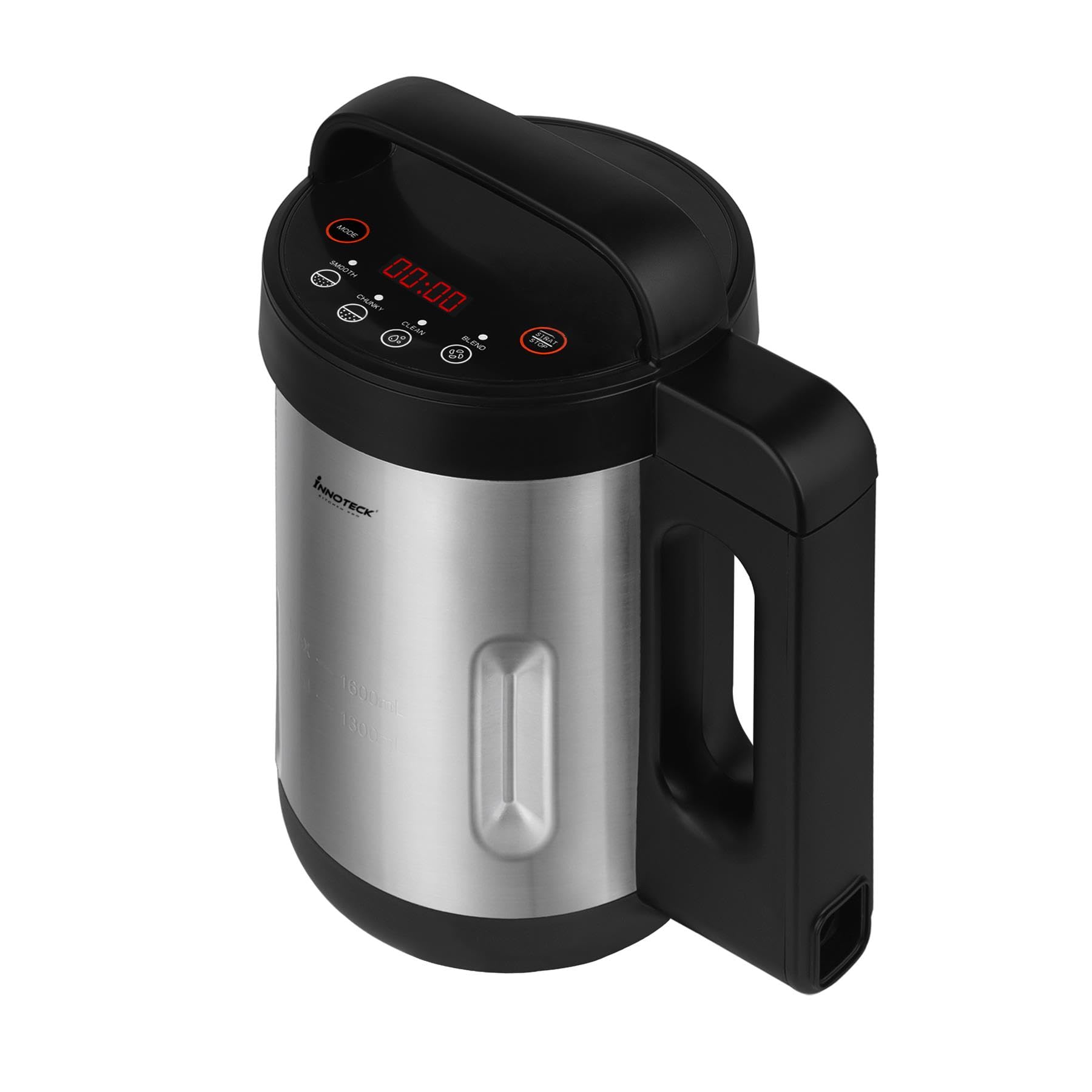 Innoteck Kitchen Pro Machine à soupe avec pichet en acier inoxydable – Idéal pour une soupe lisse, épaisse ou un smoothie sain – 4 fonctions prédéfinies – Affichage numérique de la minuterie –