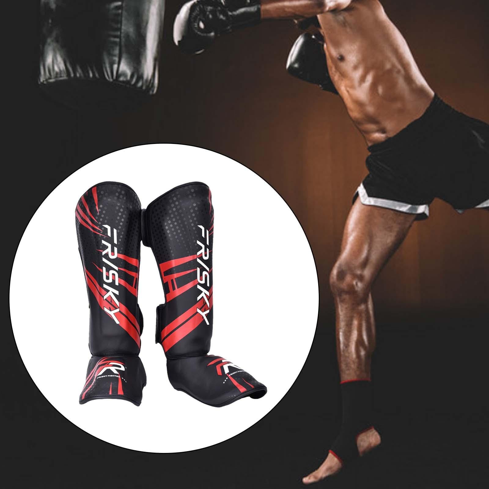 F Fityle Espinilleras Muay Thai, espinilleras, Almohadillas de Empeine, Equipo de Entrenamiento, espinilleras Profesionales, Protector de espinillas para