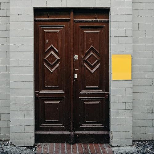 Miniatura 2 de Buzón de sugerencias vintage, buzón rústico amarillo en blanco, buzón de pared, buzón de sugerencias con cerradura, caja de sugerencias de hierro