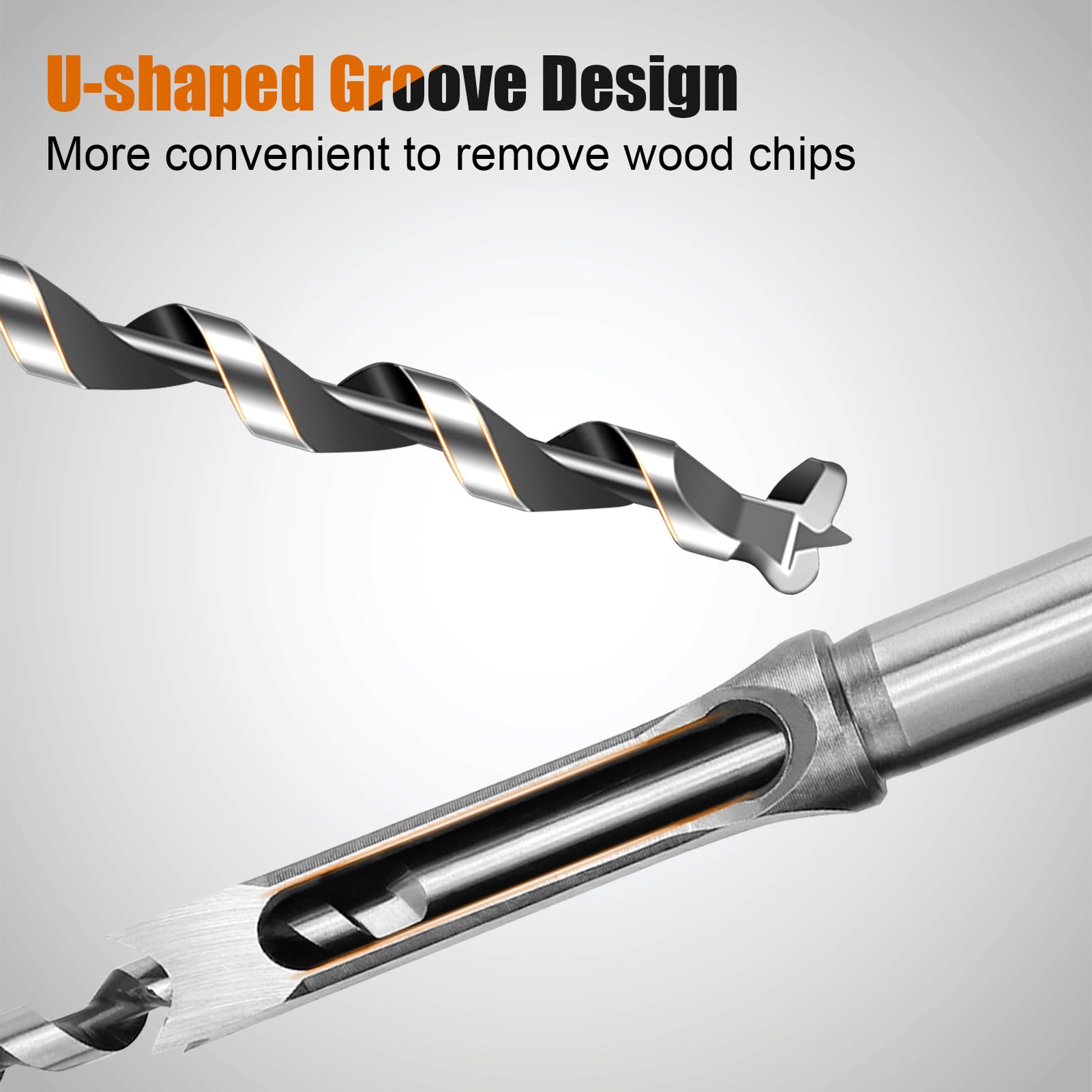 Steel Square Hole Chisel Drill Set Mortising Drill WoodWorking DIY Wood Hole Opening Drilling Tool Kit for Construction Installation - Image 3
