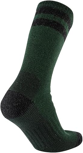 Miniatura 6 de Cerebro Calcetines de lana merino para hombre, calcetines acolchados a media pantorrilla que absorben la humedad, calcetines de senderismo para