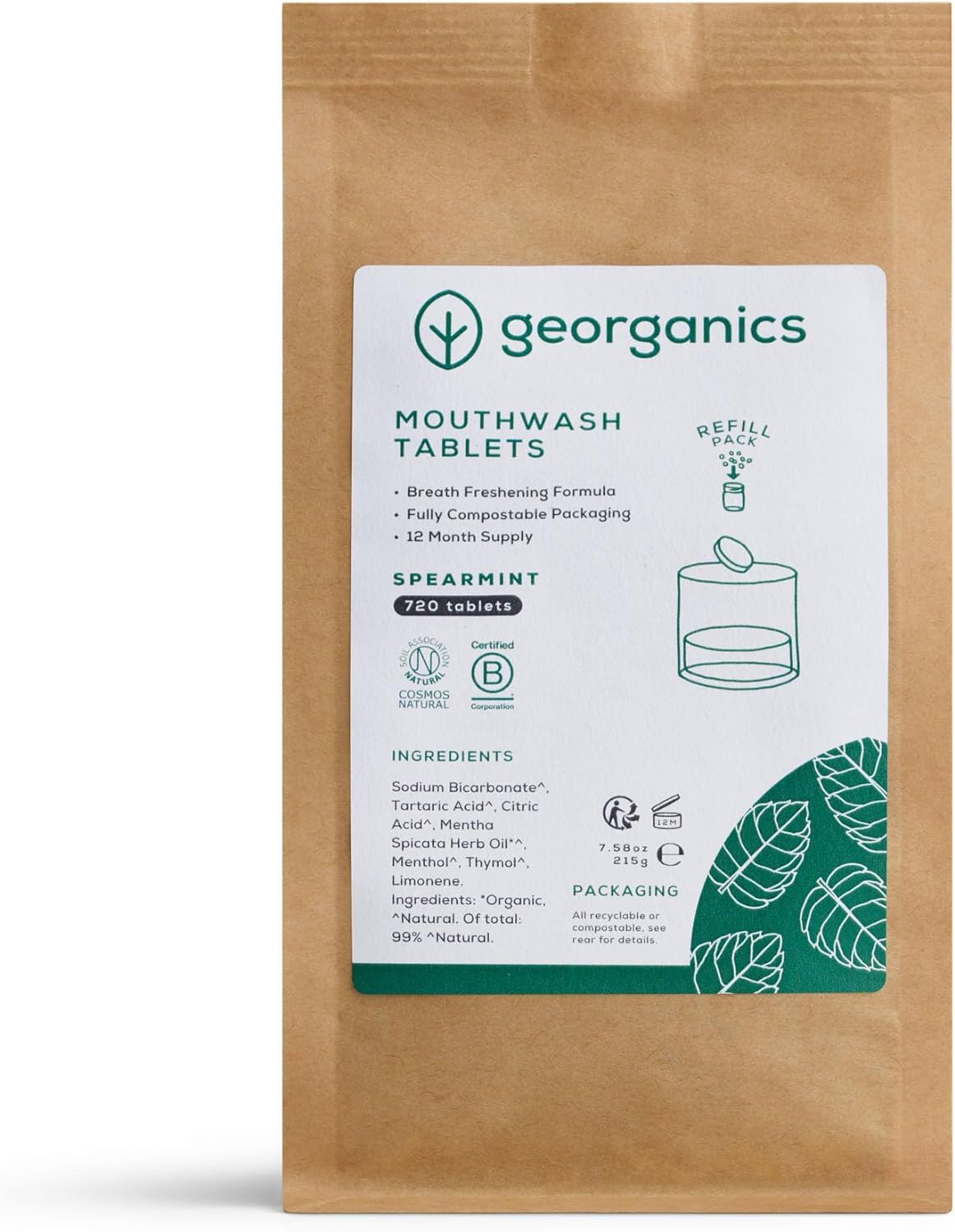 PASTILLAS DE ENJUAGUE BUCAL Hierbabuena 720uds