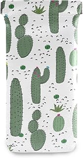 susiyo Cactus Glasses Case Portable Microfiber PU Leather Soft Sunglasses Bag Eyeglasses Pouch Holder Squeeze Top for Women Men