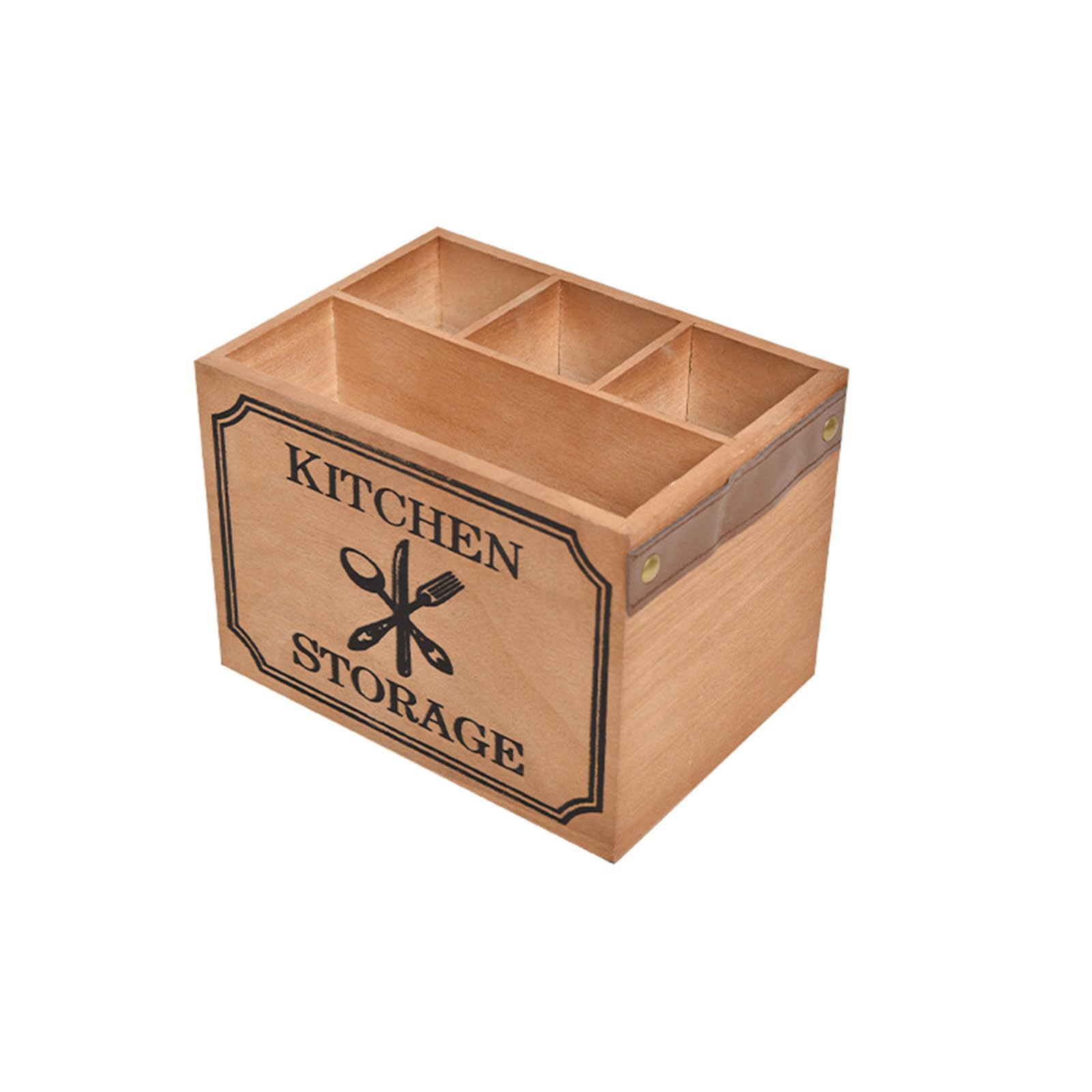 Uqezagpa Wood Cutlery Organizers Sturdy Wood Napkin and Cutlery Organizers for Efficient Kitchen and Dining Room Use User Friendly Basket