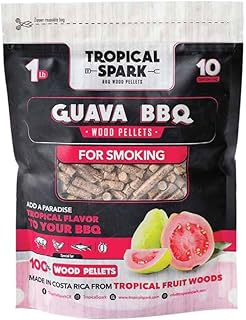 Wood Pellets | Perfect for BBQ, Smoking, Grilling, Bake, Roast, Braise | Premium 100% All-Natural | Guava Wood | 1 lb. Bag
