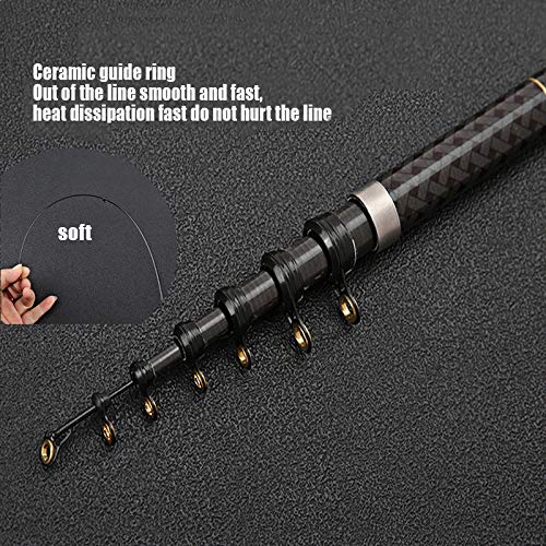 6.3M, 5,4 M, 4,5 M, 2,7 telescópica caña de Pescar de Carbono Ultra Ligero Ajustable Pesca Ultra Hard Rock Mar Rod Roces Surf caña de Pescar Portátil Cañas de Pescar (Size : 2.7 m)