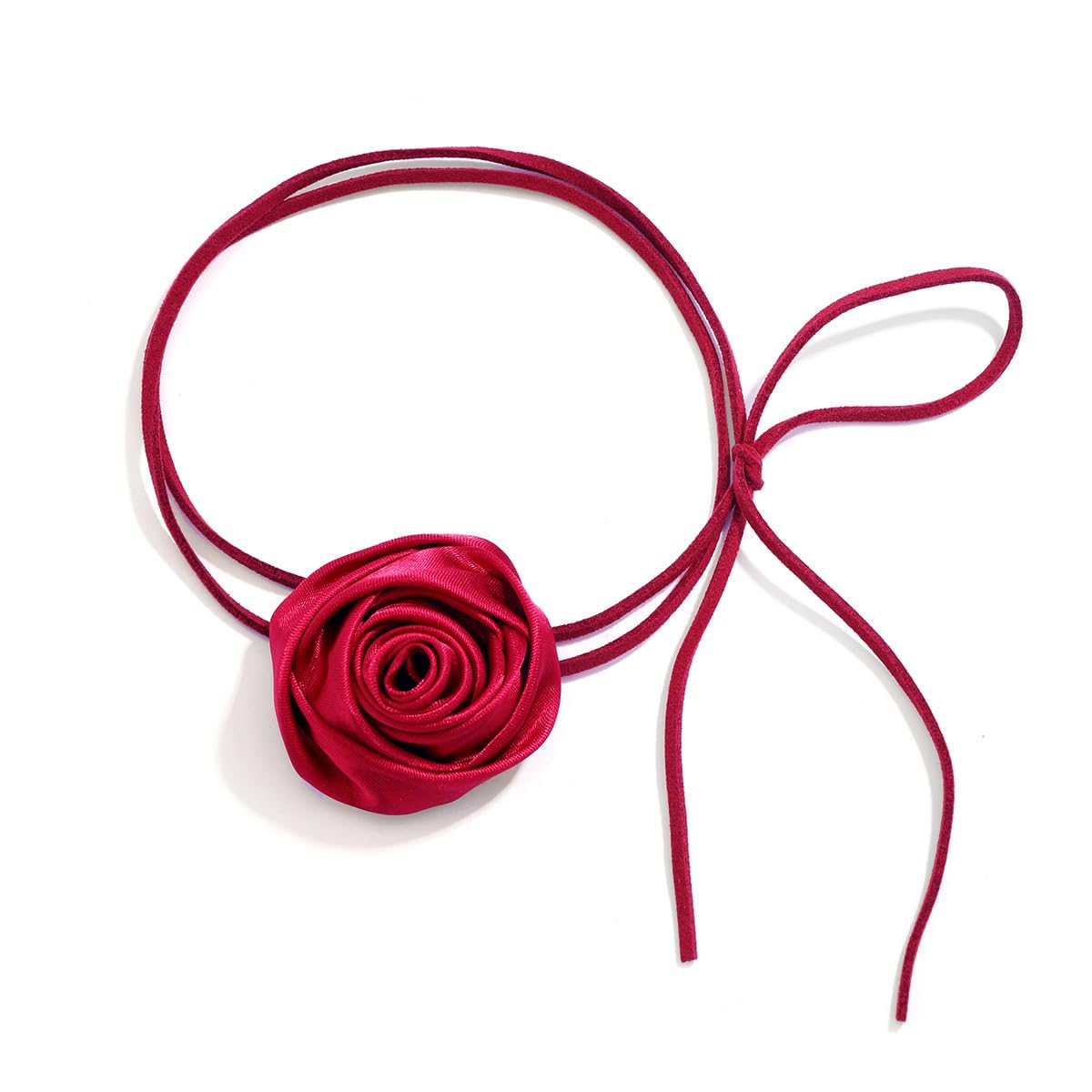 Flower Choker Necklace Rose Choker Flower Collar Choker Necklace Camellia Flower Long Velvet Choker for Women Girls Bride Wedding Party Summer Necklaces