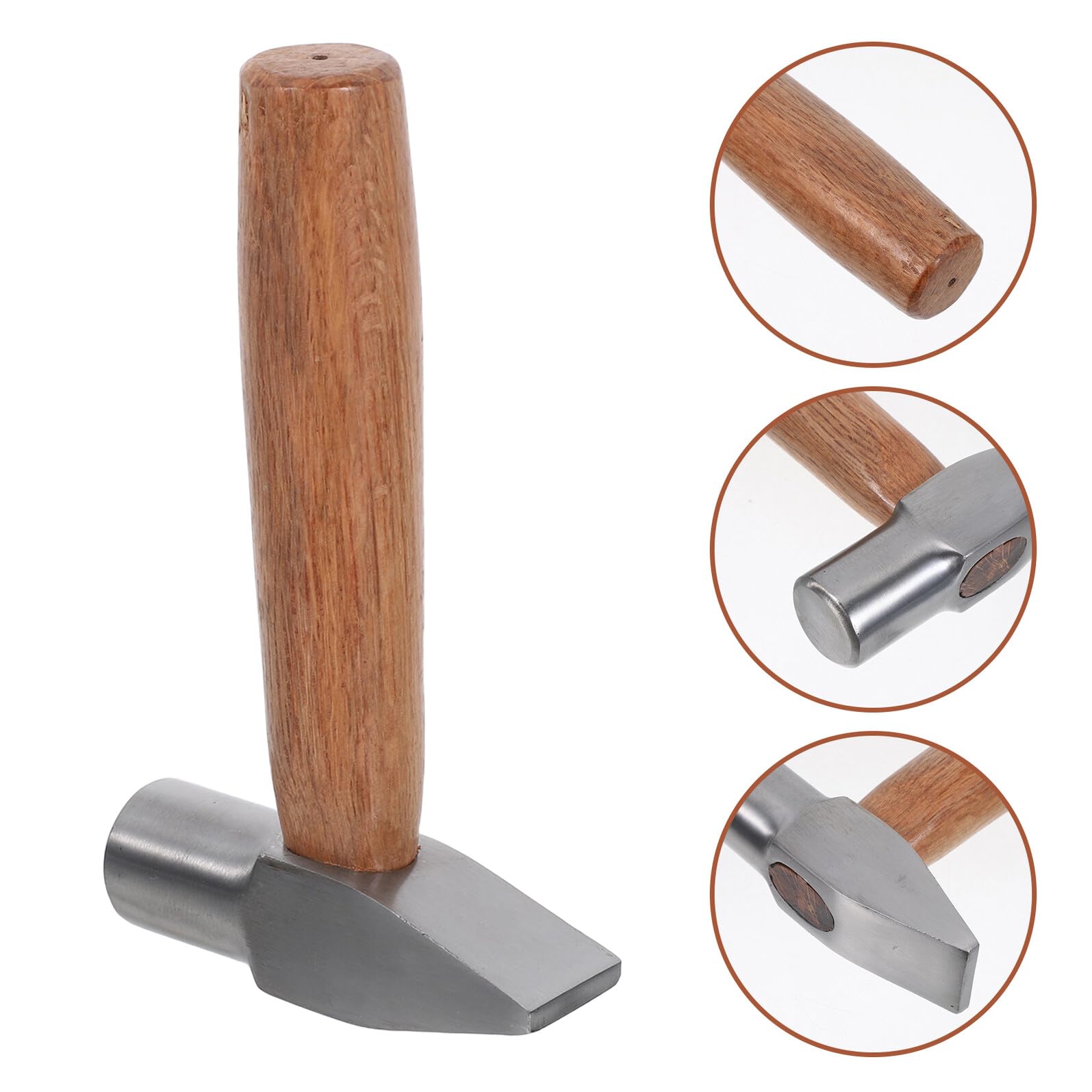 Mini Martello a Becco D’Anatra con Manico in Legno Martello Corto Portatile per Creazione e Riparazione Gioielli Attrezzo Antiscivolo per Falegnameria Artigianato e Campeggio