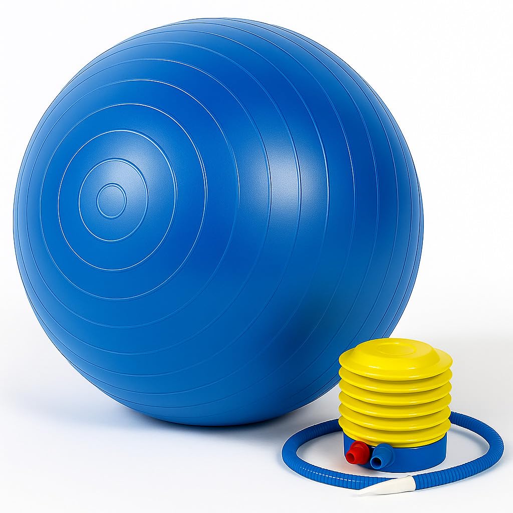 ONEX Pregnancy Exercise Ball 75cm with Pump | Anti-Burst & Anti-Slip Birthing, Yoga & Pilates Balance Ball for Home, Gym, Maternity, Labour, Fitness, Core & Physiotherapy Training (BLUE)
