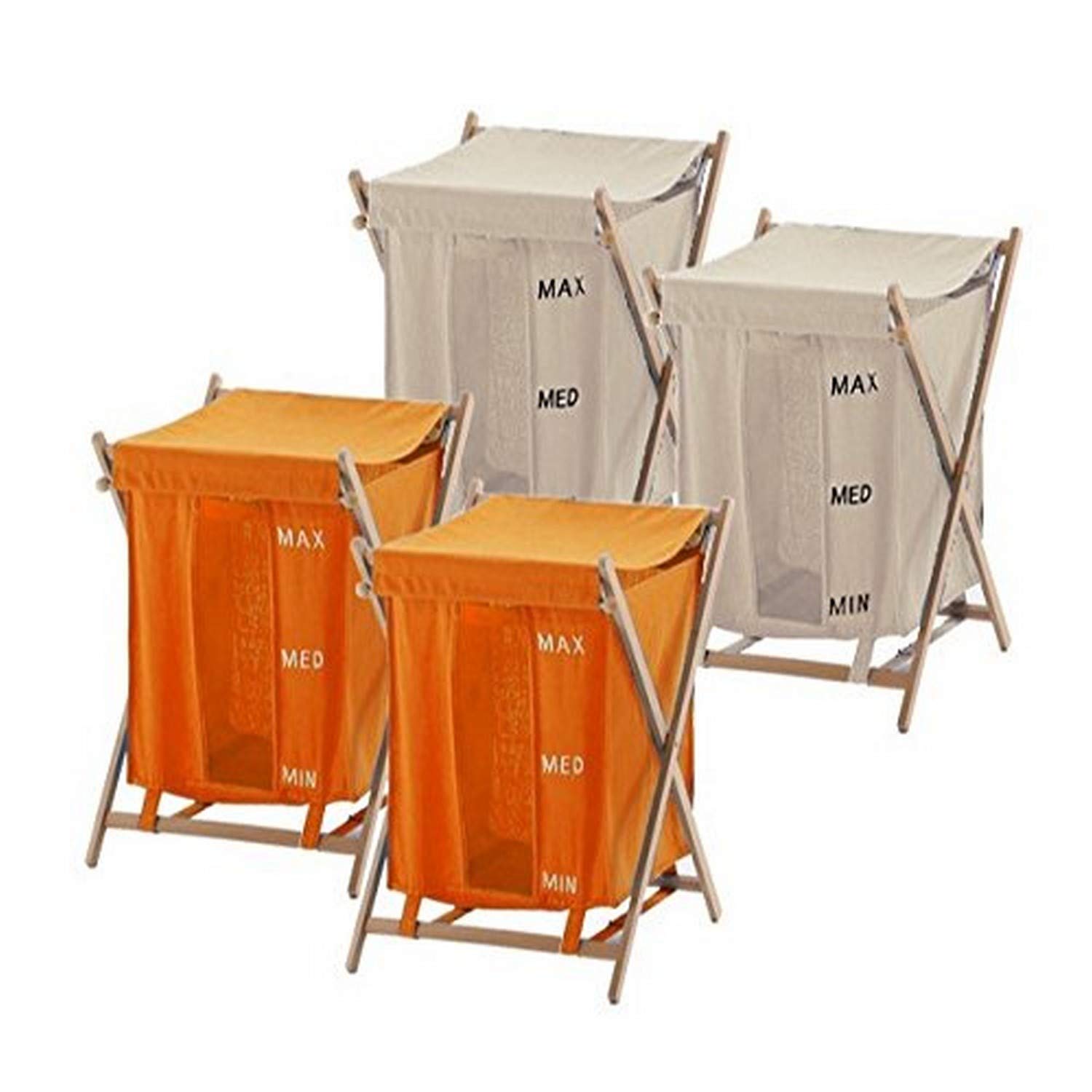 Panier à linge Gedy coffre de rangement beige bleu pour trier les vêtements