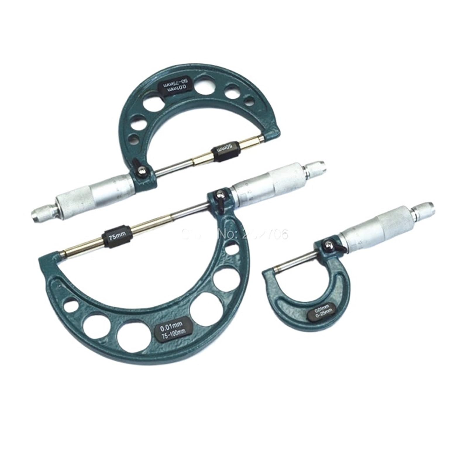 micromètre extérieur Ensemble de micromètres extérieurs 0-150 mm 0-25 25-50 50-75 75-100 100-125 125-150 Kit de micromètres Pied à Coulisse Outil de Mesure 6 pièces/4 pièces/3 pièces(0-150mm Set)