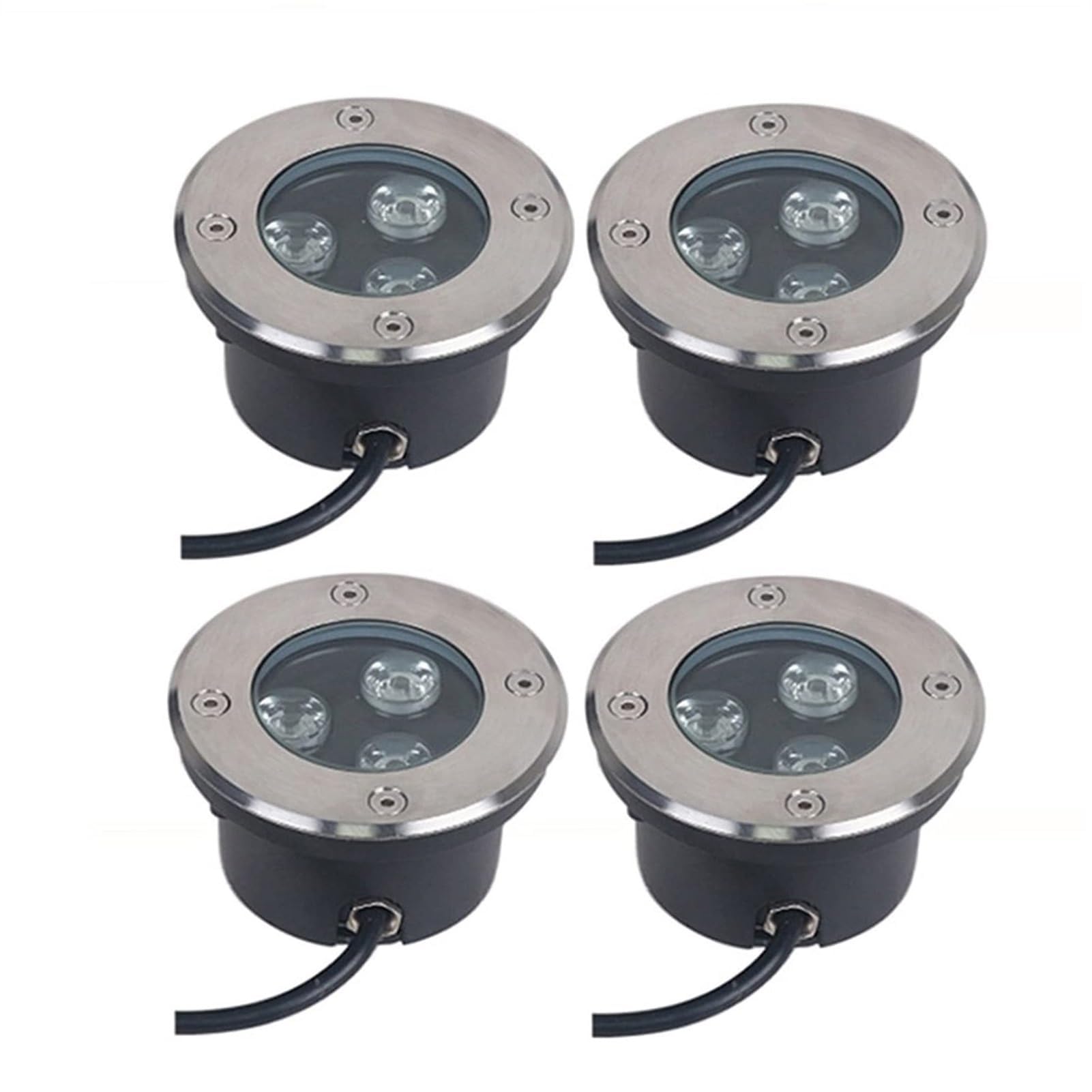 Faretto LED Ultra Sottile Da 4 Pezzi - Luce Di Illuminazione Subacquea Impermeabile Da 3 W, Faretto LED Per Esterni Impermeabile IP68, Luce Da Incasso Per Piscina, Giardino, Terrazza(Warm White,3W(12V