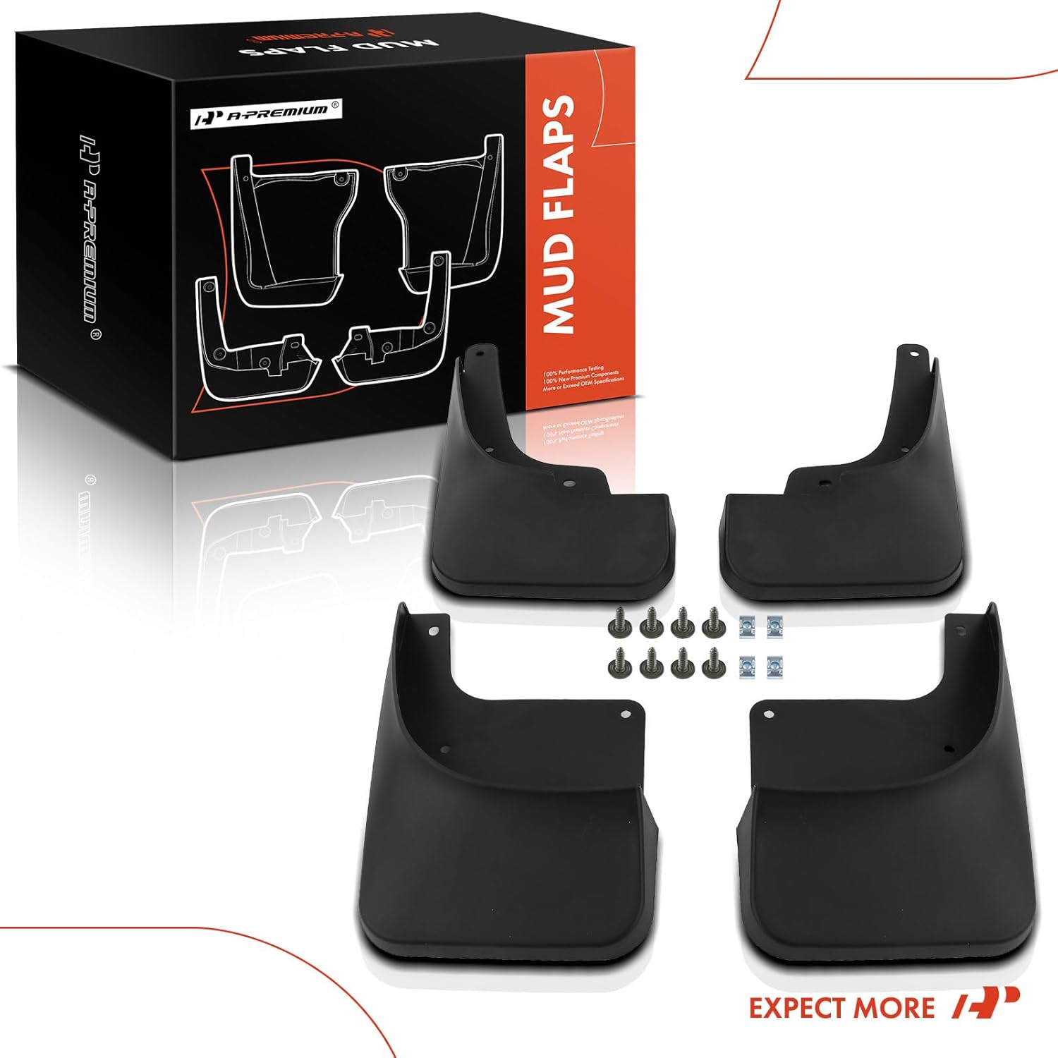 A-Premium Set of 4PCS Mud Flaps Splash Guards Mudguards Mudflaps with Hardware Kits Accessory Compatible with Land Rover Discovery Sport 2015-2019 Sport Utility, Front LH RH and Rear LH RH