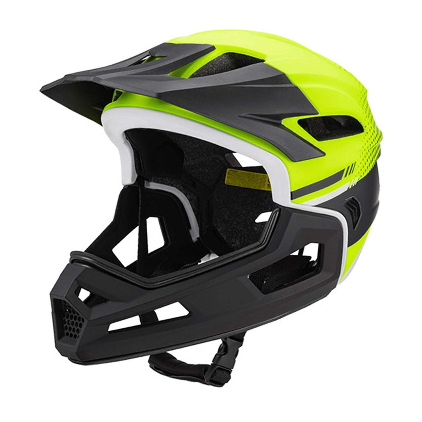 Amagogo Removable Full Face Bike Helmet Road Bike Helmet Mountain Biking Helmet Unisex Full Face Helmet Cycling Accessories with Detachable Lining for Adults Men Women, Fluorescent Yellow