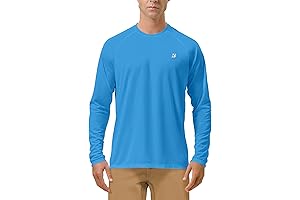 Mens UPF 50+ UV Sun Protection Shirts Outdoor Long Sleeve SPF Rash...