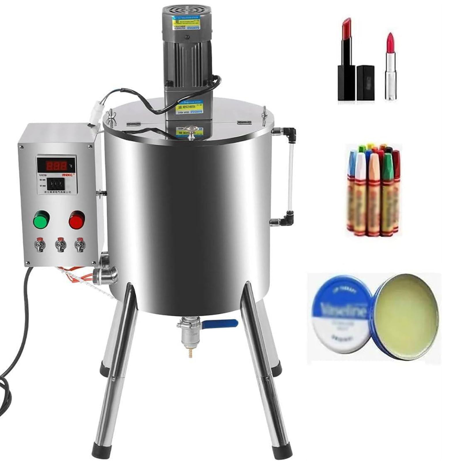 Máquina Eléctrica De Llenado Y Mezcla con Calefacción De 15/30 L, para Rellenar Labiales En Pasta Líquida, con Indicador De Temperatura, para Líquidos Y Ceras, Labiales 30L