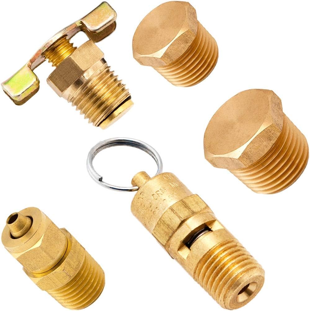 Vixen Horns 3 Gallon (12 Liter) 7 Ports Train/Air Horn Tank System/Kit 200 PSI with Gauge,Pressure Switch,Drain and Safety Valve,Compression Fitting,Male Plug,Hose,Thread Sealant VXT3000