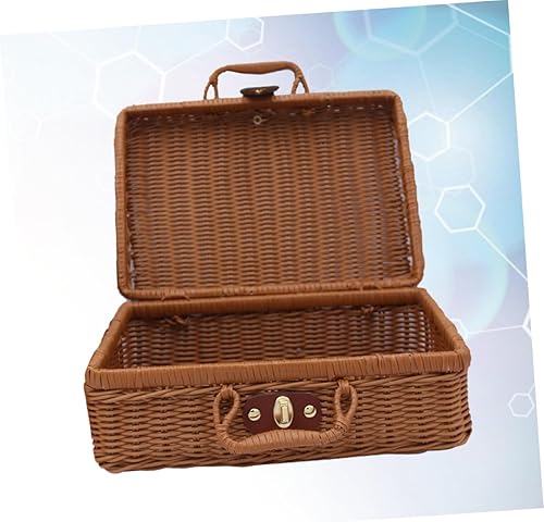 Miniatura 2 de NUOBESTY Organizador de maquillaje tejido, soporte portátil para cosméticos con múltiples compartimentos para cepillos faciales, caja de