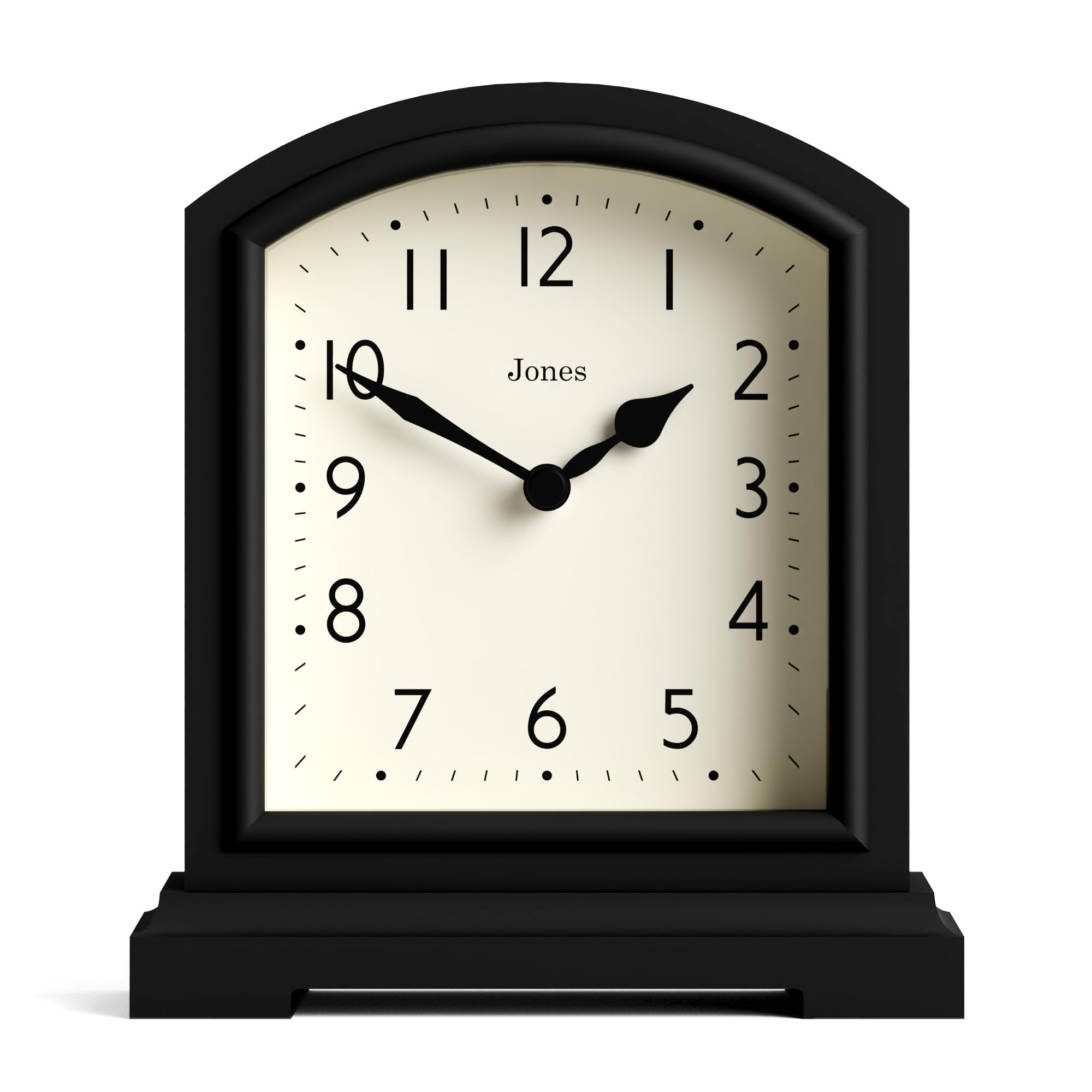 Jones Clocks® Tavern mantel clock, Black, 15.5 x 14 x 6 cm