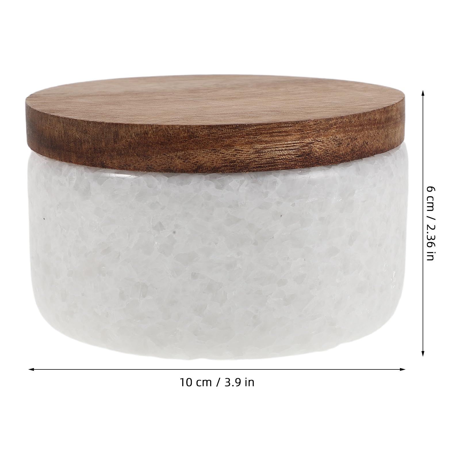 TOYANDONA Pojemnik na przyprawy Marble Salt Cellar, łyżka 6,25 uncji i