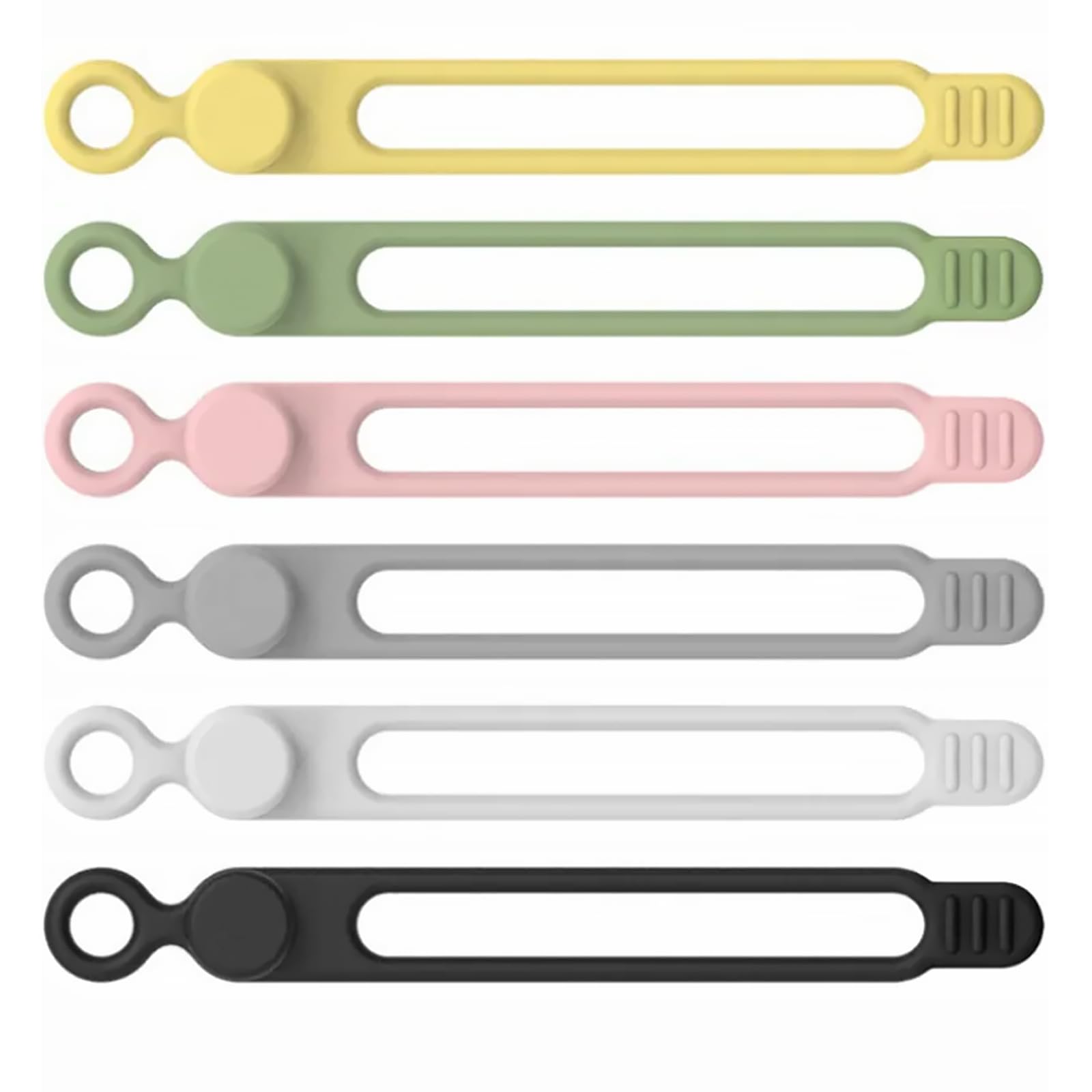 6 Pcs Cable Ties Reusable Silicone Cable Straps Cable Wire Ties Cable