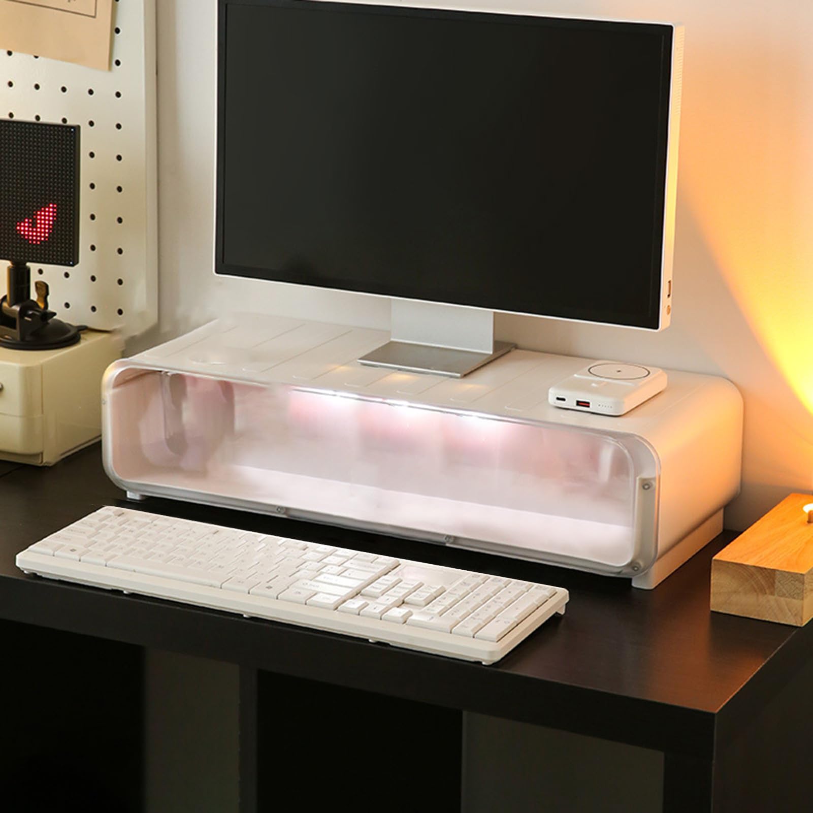 Alzatavolo per Monitor Ripiano da Scrivania Multifunzionale Ergonomico | Supporto Alzata per Notebook e Computer Portatile Per Casa Ufficio Scuola PC Notebook