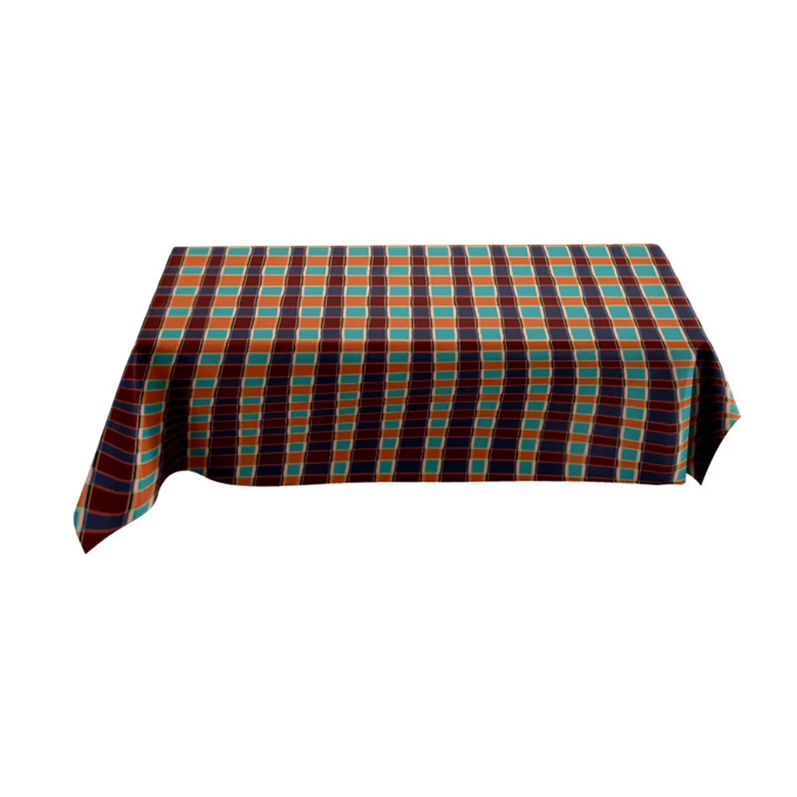FonHNDG Striped Tablecloth Home Decor Tablecloth Plaid Dining Room Cloth Multicolor Checkered Kitchen Cover Washable Fabric For Decoration(160X280cm)
