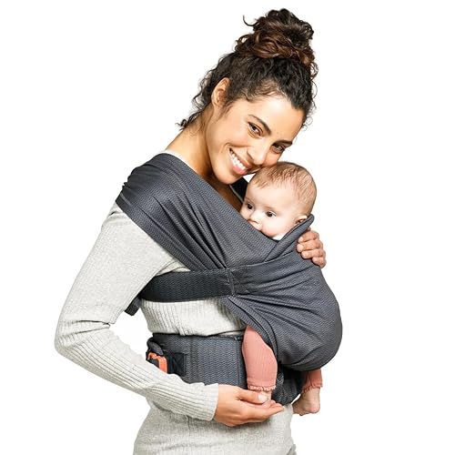 Miniatura 8 de Infantino Hug & Cuddle - Envoltura híbrida ajustable, color negro, suave y simple, para alivio de presión, ergonómico, con cubierta acolchada de