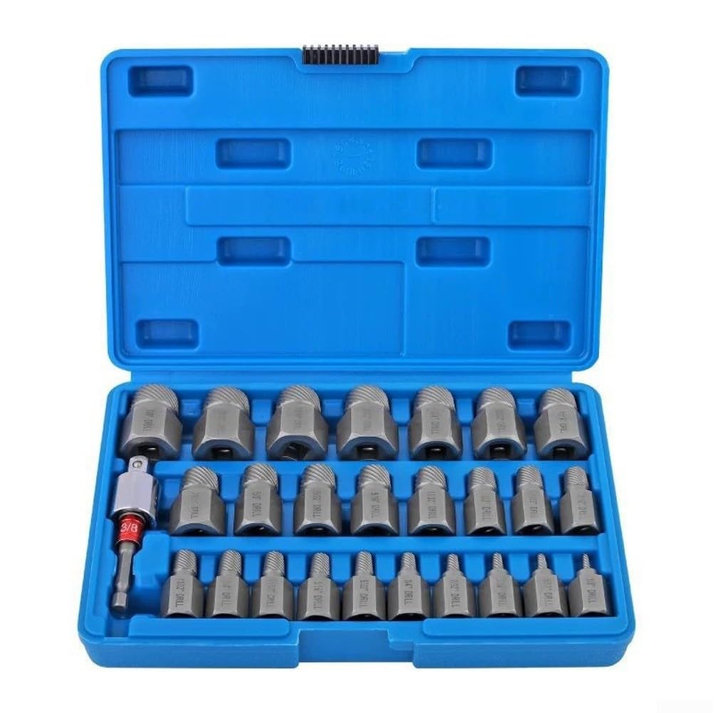Extractores de tornillos rotos y tuercas oxidadas juego de 27 piezas para llaves de 3/8