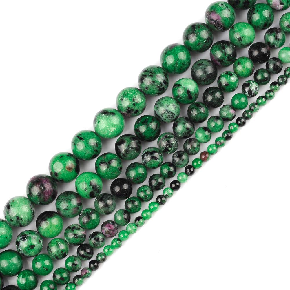 Genuine Natural Real Smooth Round Epidote Clinozoisite Gemstone Beads Loose Beads for Jewelry Making Approxi 15.5" (Epidote Clinozoisite, 6MM)