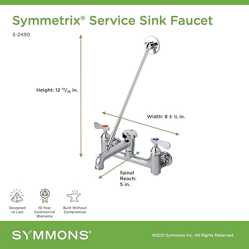 Miniatura 2 de Symmons S-2490 Symmetrix - Grifo para fregadero de servicio montado en la pared