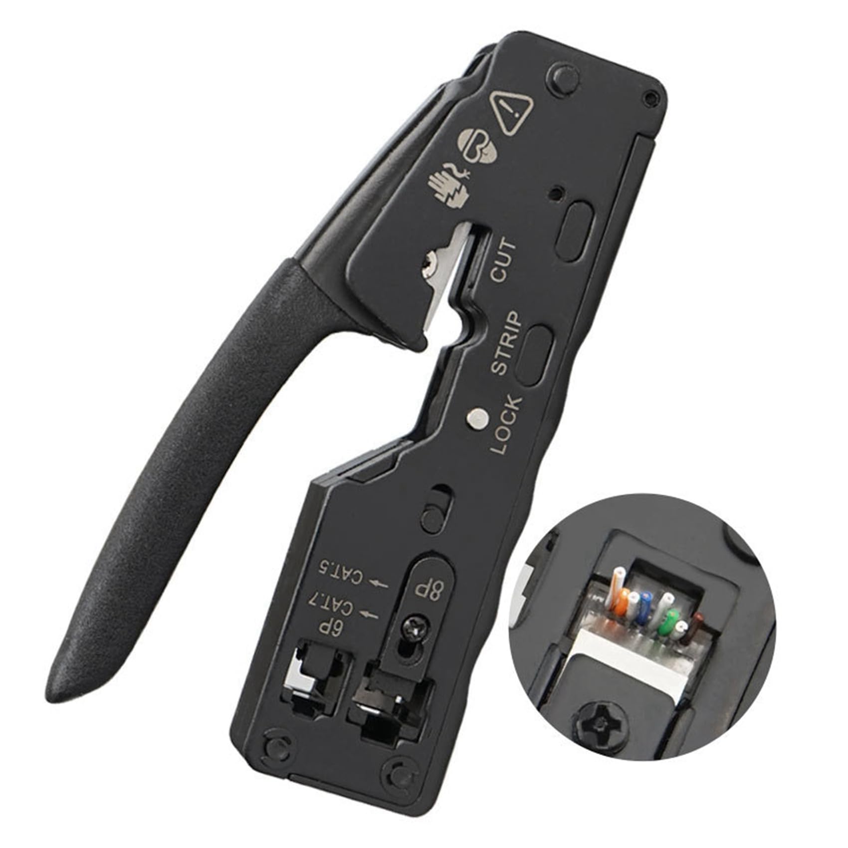 5X Pinza Crimpatrice per di Rete RJ45 Pinza per Crimpare per Crimpatrice per Rj45 Cat7 Cat6 Cat5 Rj11 Pinza per Crimpare Connettore Rj12